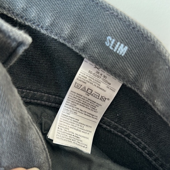 BANANA REPUBLIC Gray Authentic Traveler Slim Jeans - Size: 35x30 - Picture 4 of 6